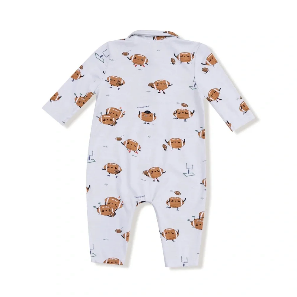 Angel Dear Polo Romper Football 0-3 6-12 18-24 months